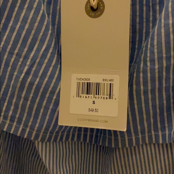 Lucky Brand blue/white striped off the shoulder - Picture 3 of 3